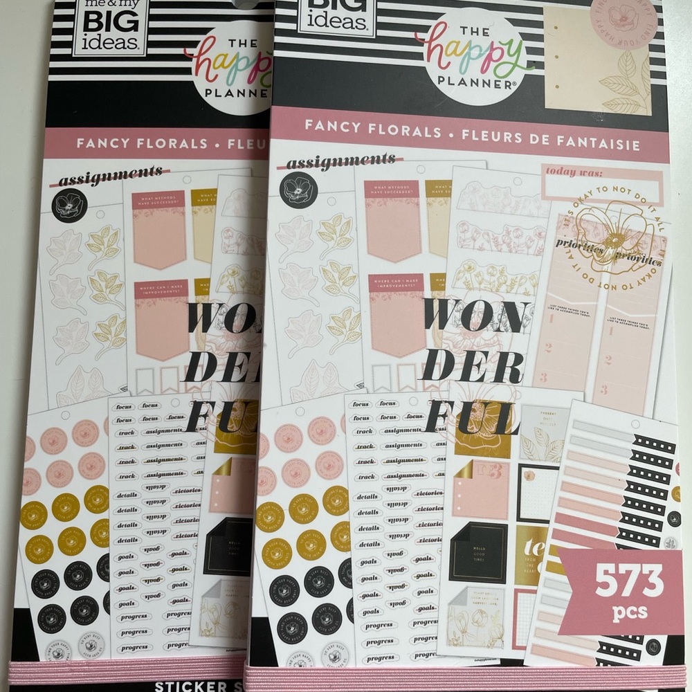The Happy Planner set of 2 Fancy Florals sticker books NEW